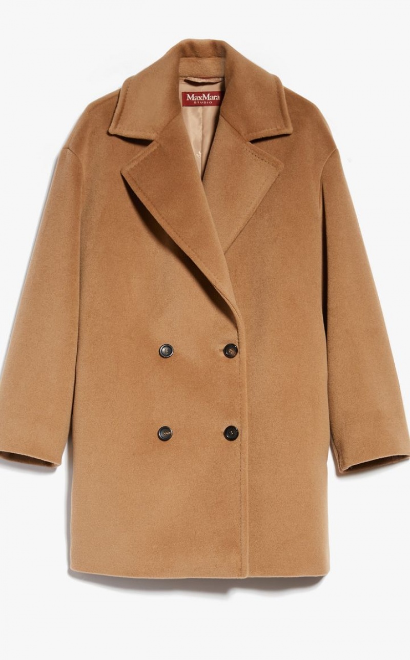 MaxMara Wool Beaver Cloth Jacket Coats CAMEL | MMR593855