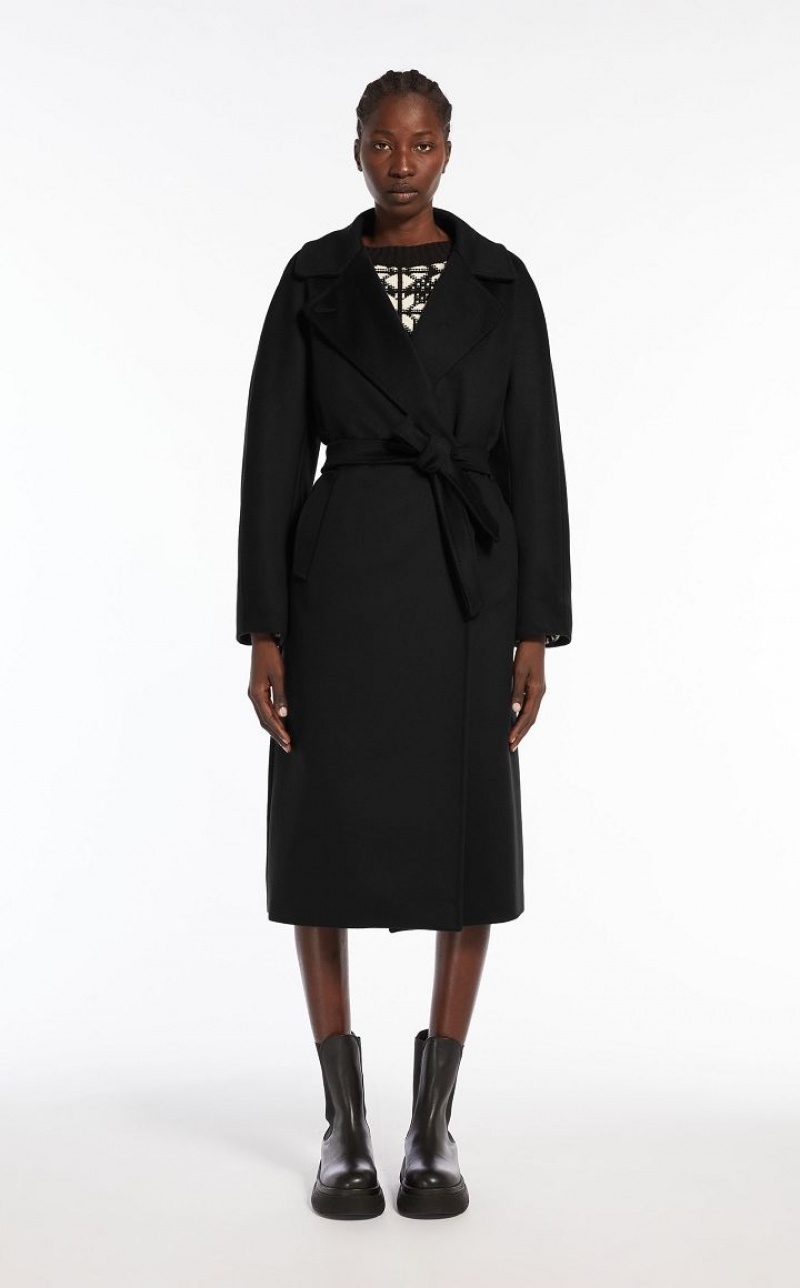 MaxMara Wool Broadcloth Coats BLACK | MMR593862