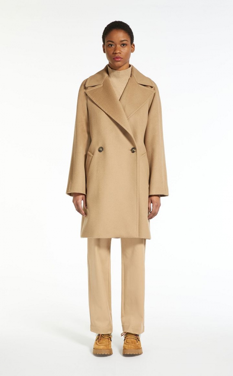 MaxMara Wool Broadcloth Coats CAMEL | MMR593860