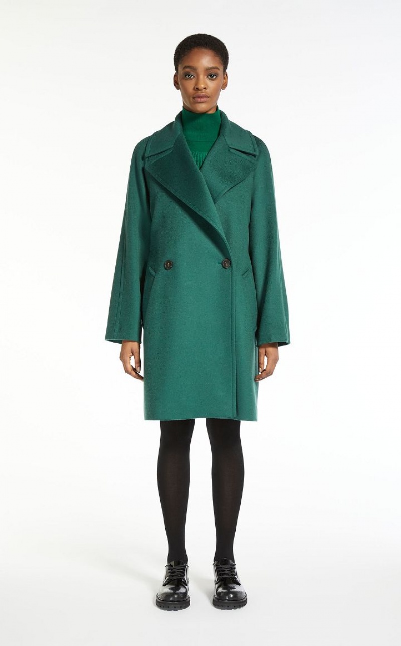 MaxMara Wool Broadcloth Coats GREEN | MMR593919