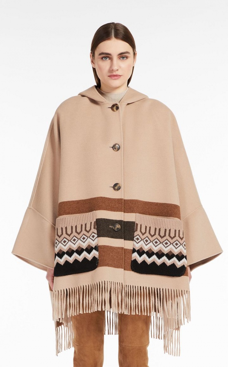 MaxMara Wool Cape Coats CAMEL | MMR593939