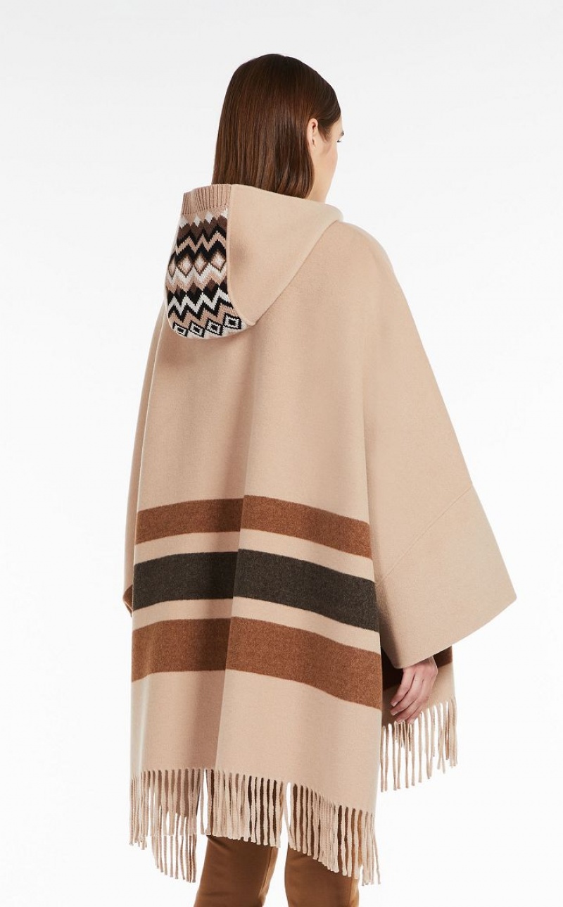 MaxMara Wool Cape Coats CAMEL | MMR593939