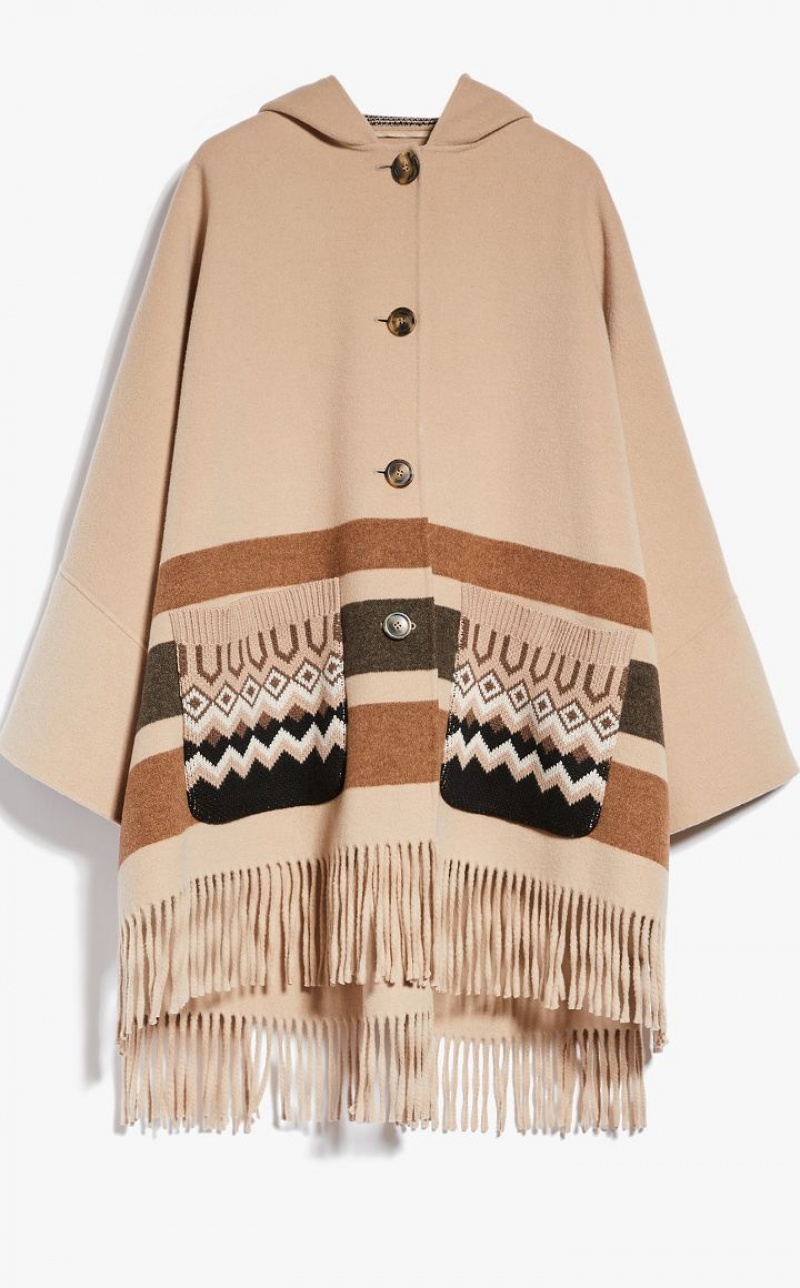 MaxMara Wool Cape Coats CAMEL | MMR593939