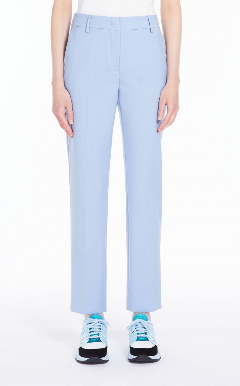 MaxMara Wool Cigarette-cut Suit LIGHT BLUE | MMR593504