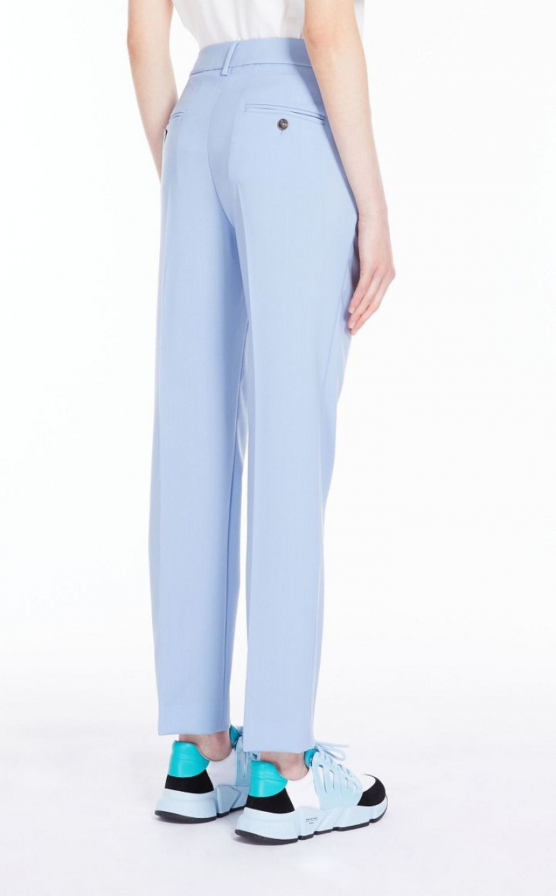 MaxMara Wool Cigarette-cut Suit LIGHT BLUE | MMR593504