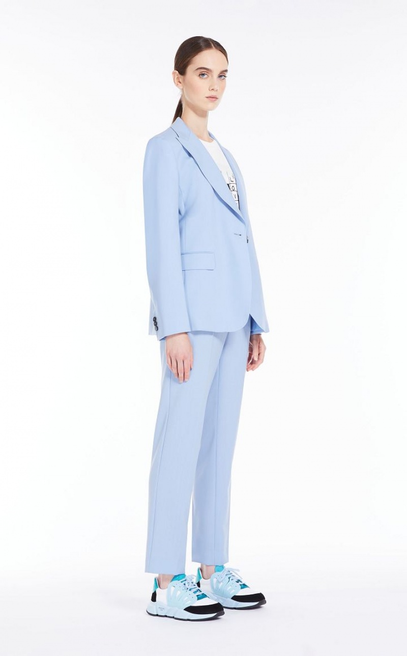 MaxMara Wool Cigarette-cut Suit LIGHT BLUE | MMR593504