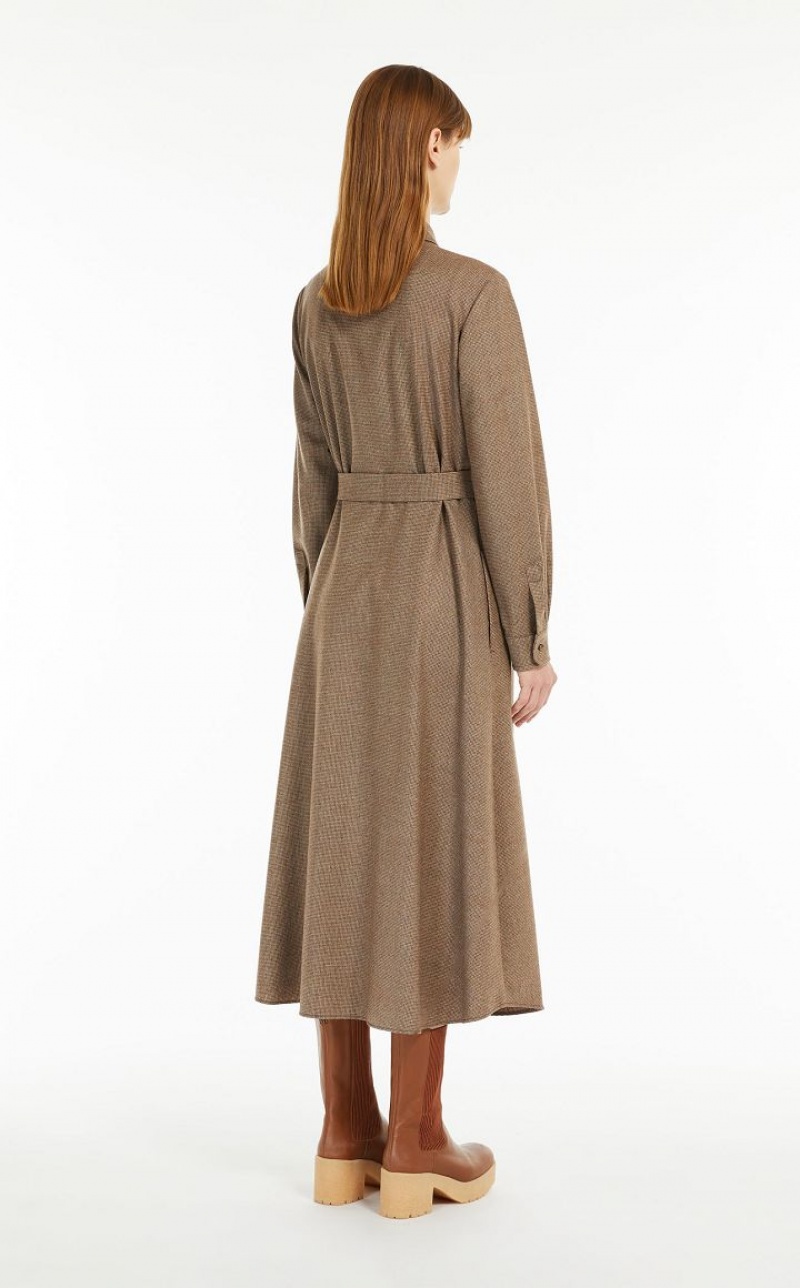 MaxMara Wool Flannel Dresses CAMEL | MMR593402