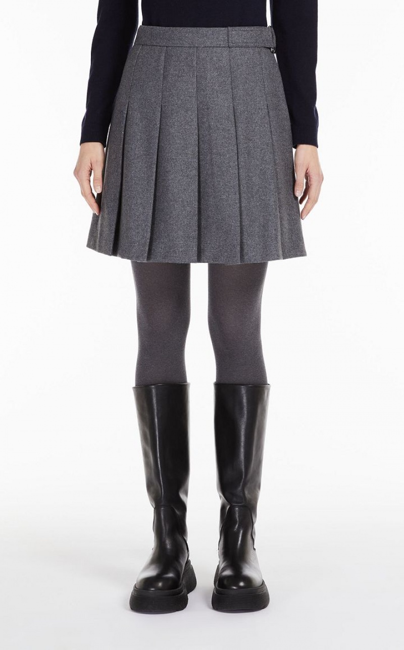 MaxMara Wool Flannel Skirts MEDIUM GREY | MMR593731