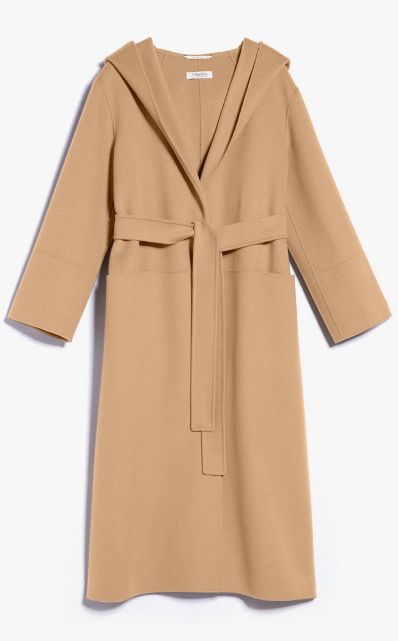 MaxMara Wool Hooded Coats CAMEL | MMR593930