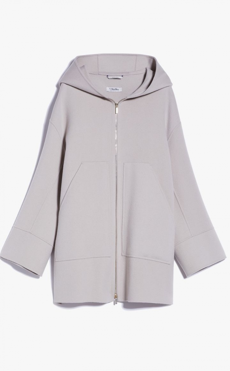 MaxMara Wool Hoodie Coats ECRU | MMR593878