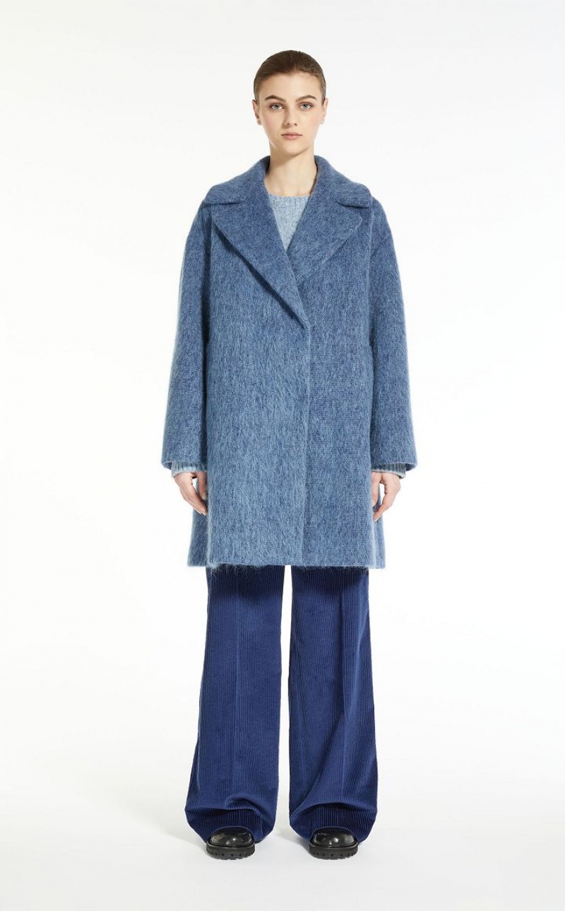 MaxMara Wool, Mohair And Alpaca Coats CHINA BLUE | MMR593918