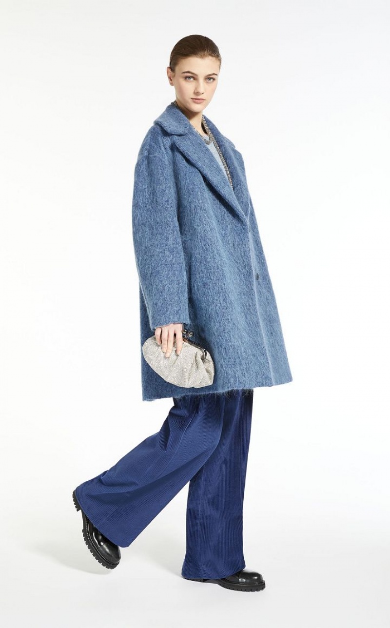 MaxMara Wool, Mohair And Alpaca Coats CHINA BLUE | MMR593918