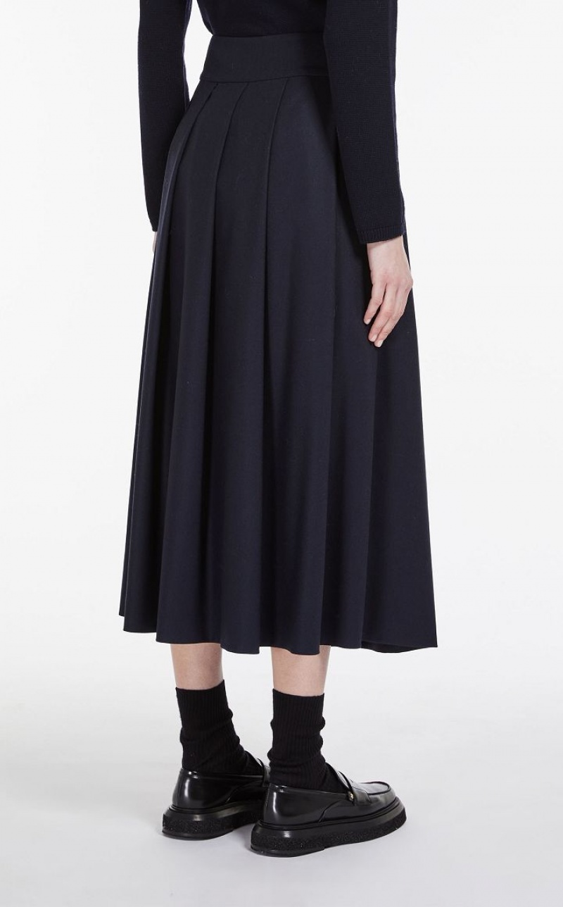 MaxMara Wool Pleated Skirts MIDNIGHTBLUE | MMR593712