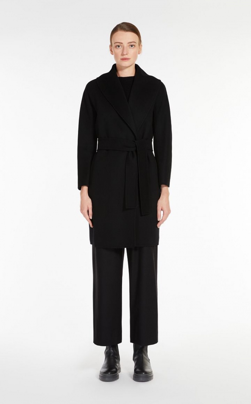 MaxMara Wool Robe Coats BLACK | MMR593927