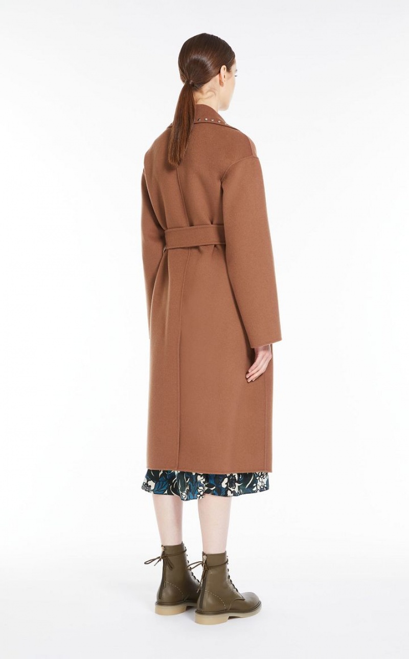 MaxMara Wool Robe Coats TOBACCO | MMR593835