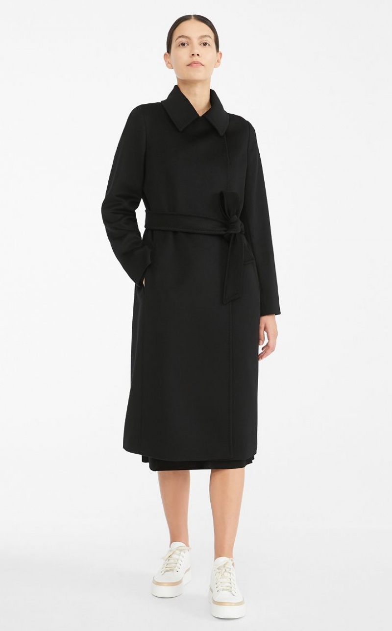 MaxMara Wool Robe-style Coats BLACK | MMR593910