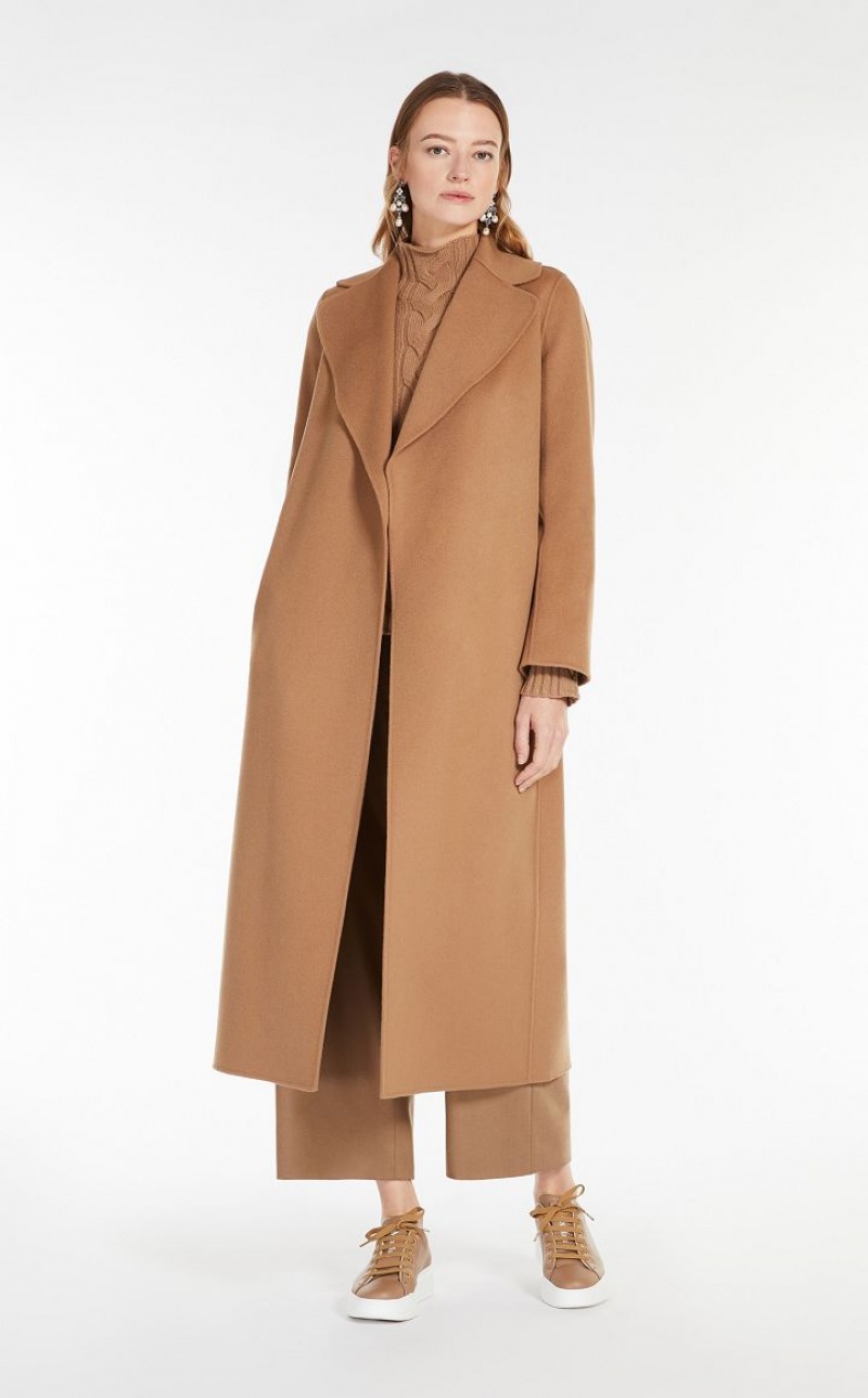 MaxMara Wool Robe-style Coats CAMEL | MMR593902