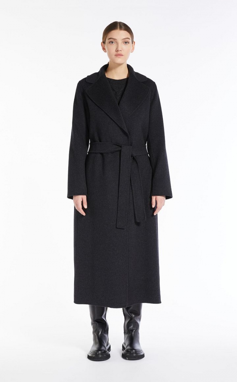 MaxMara Wool Robe-style Coats DARK GREY | MMR593906