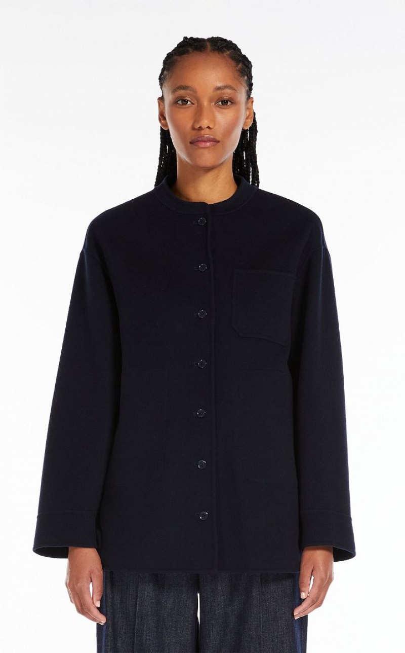 MaxMara Wool Shacket Jackets MIDNIGHTBLUE | MMR594048