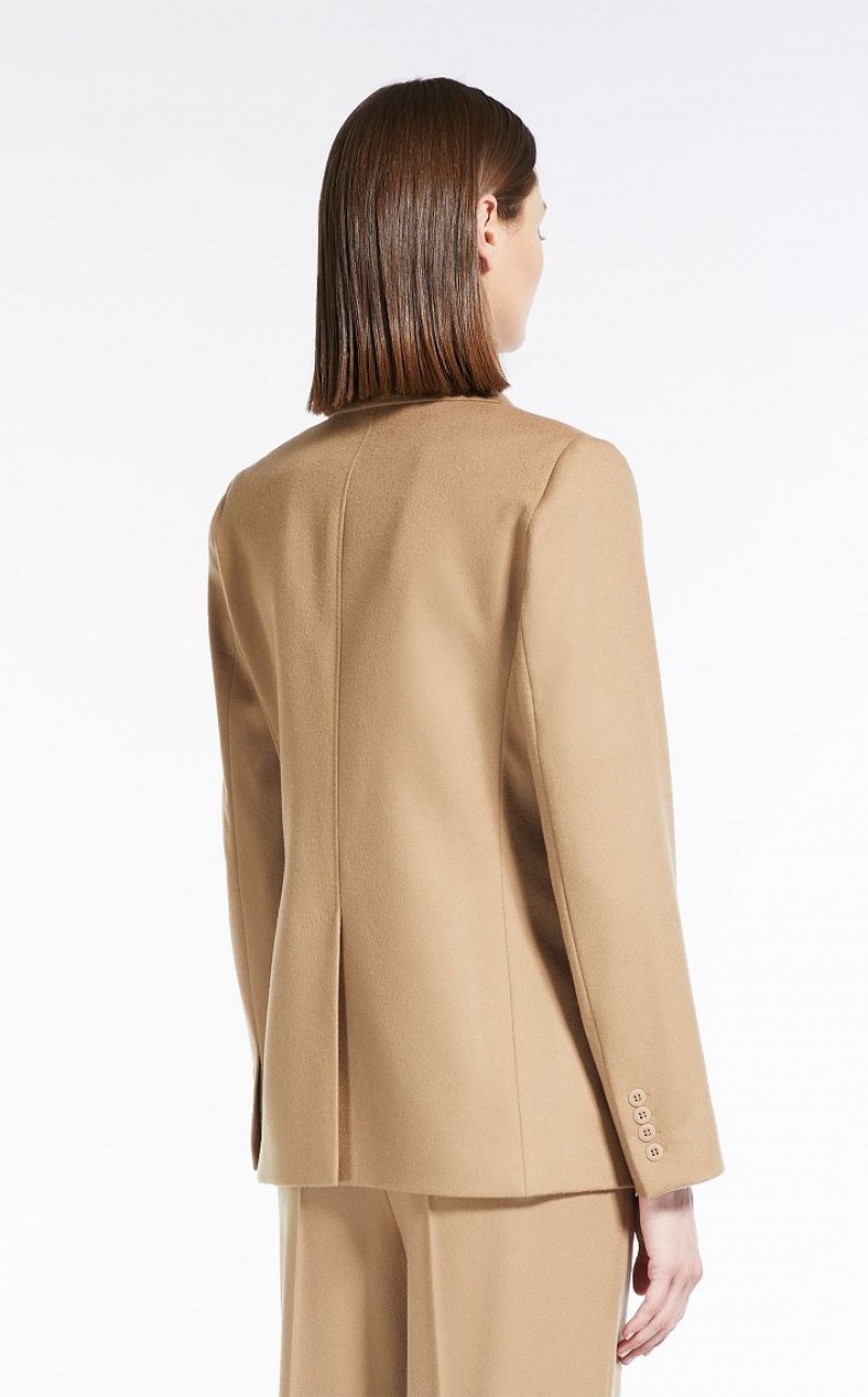 MaxMara Wool Single-breasted Jackets CAMEL | MMR594058