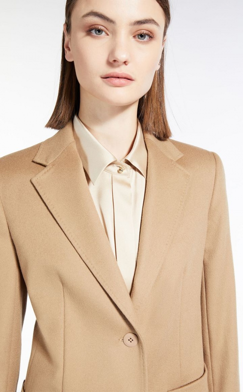 MaxMara Wool Single-breasted Jackets CAMEL | MMR594058