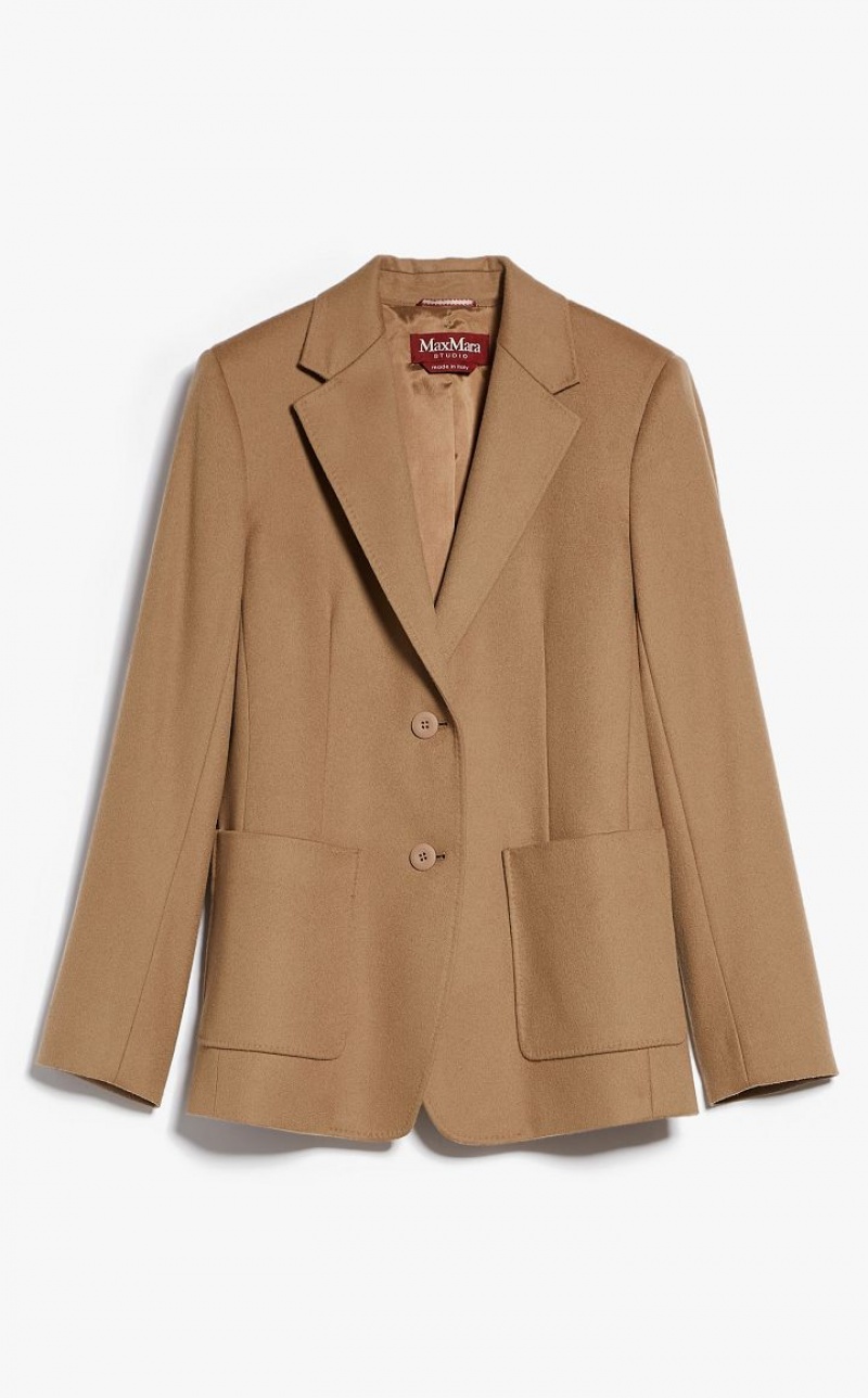 MaxMara Wool Single-breasted Jackets CAMEL | MMR594058