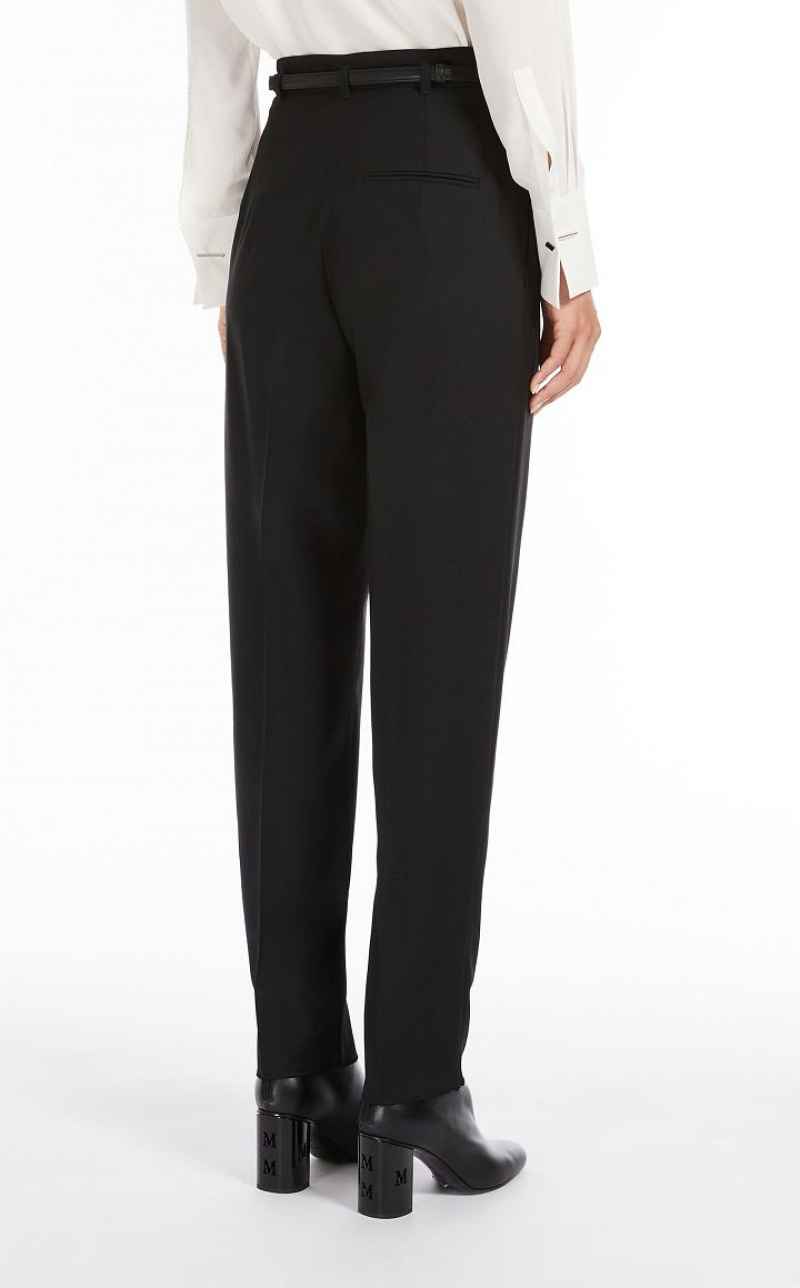 MaxMara Wool Twill Trousers BLACK | MMR593790