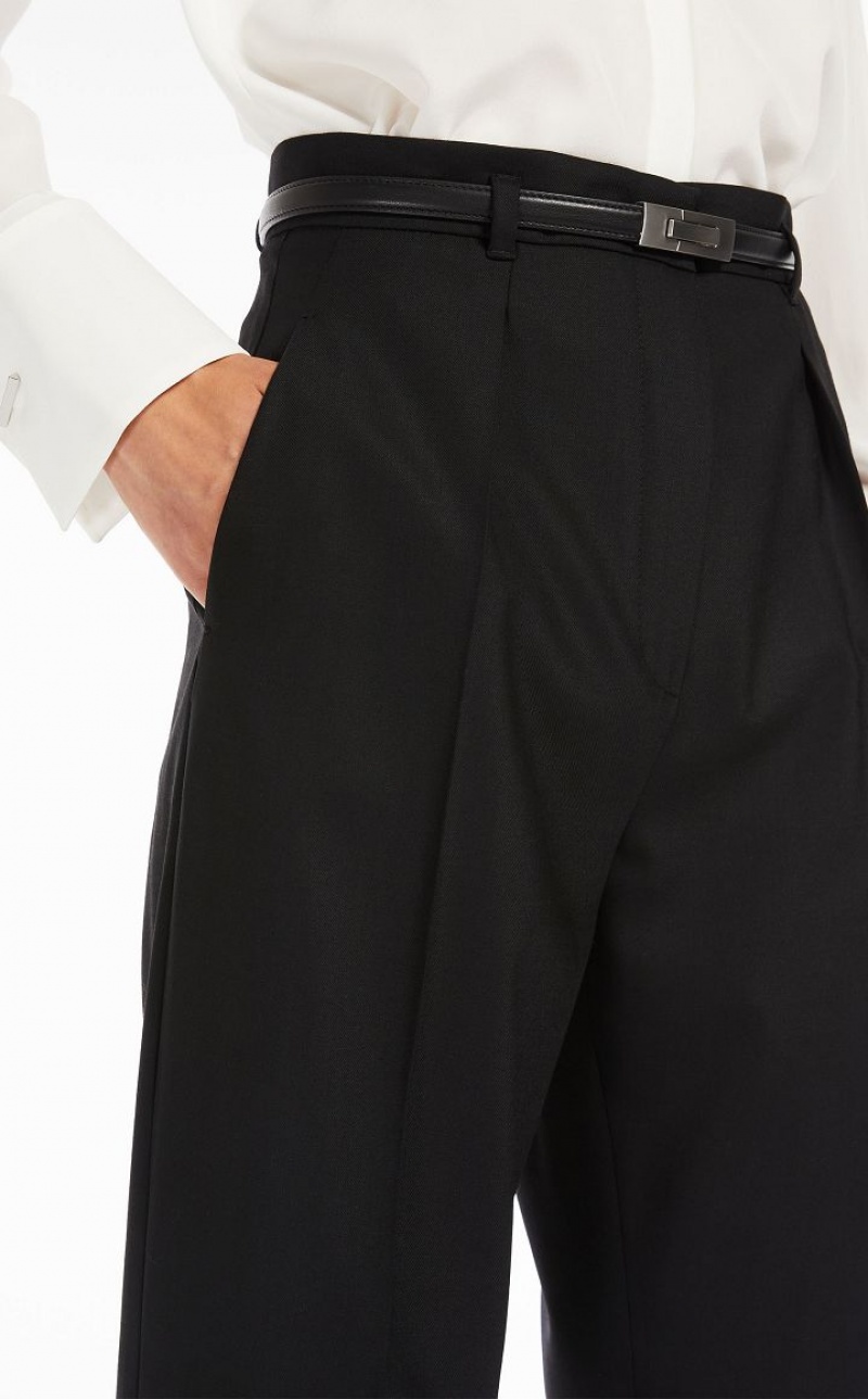 MaxMara Wool Twill Trousers BLACK | MMR593790