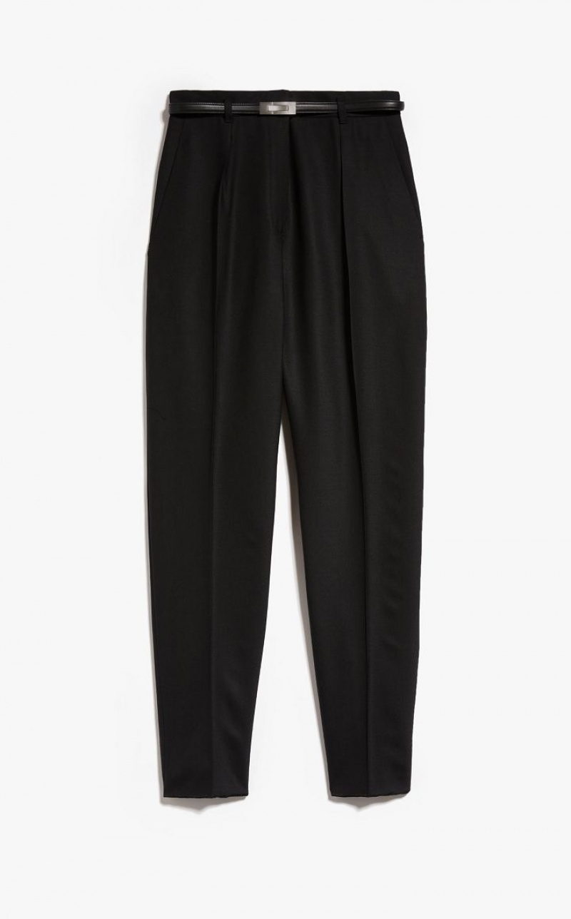 MaxMara Wool Twill Trousers BLACK | MMR593790