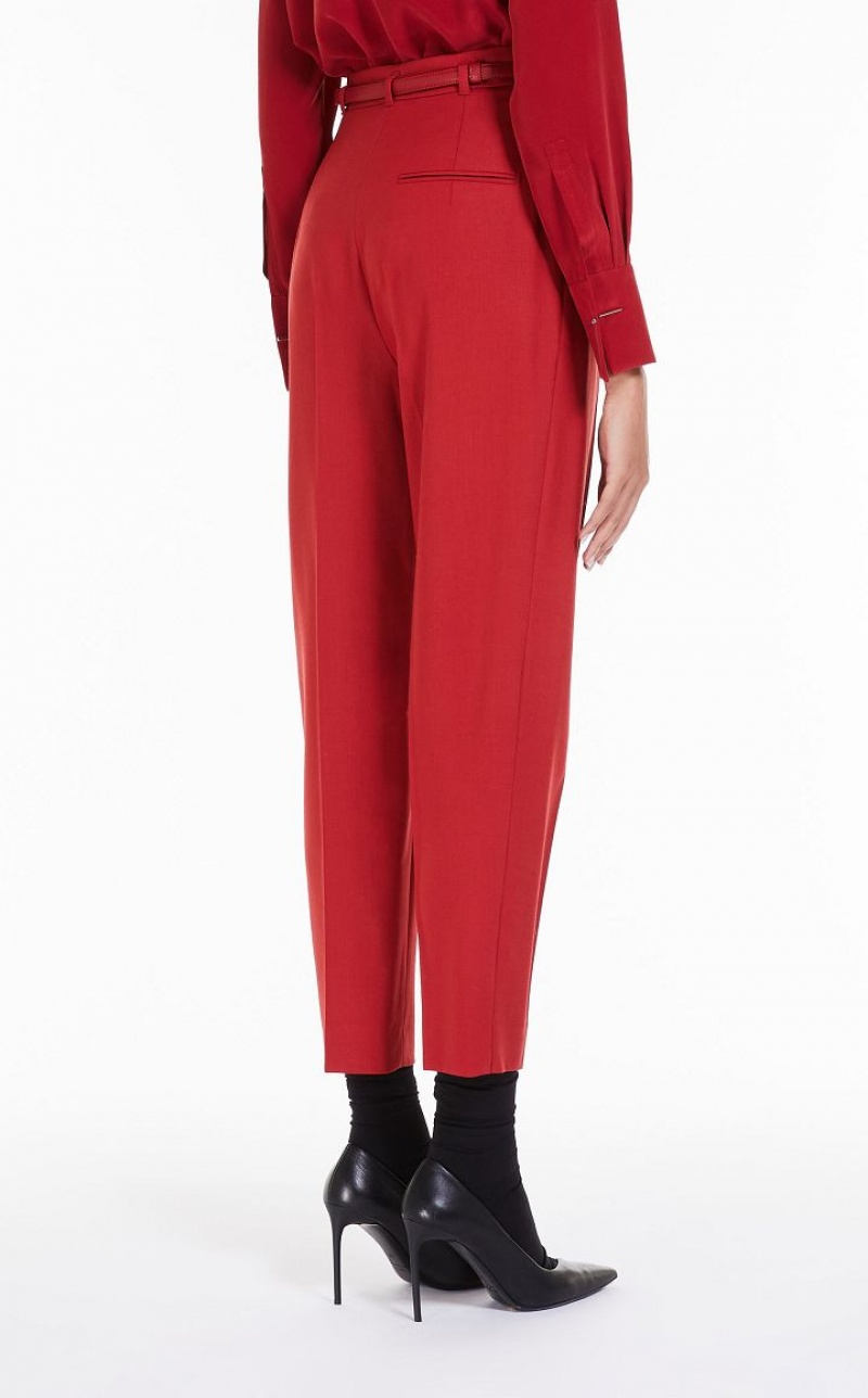 MaxMara Wool Twill Trousers BRICK RED | MMR593772