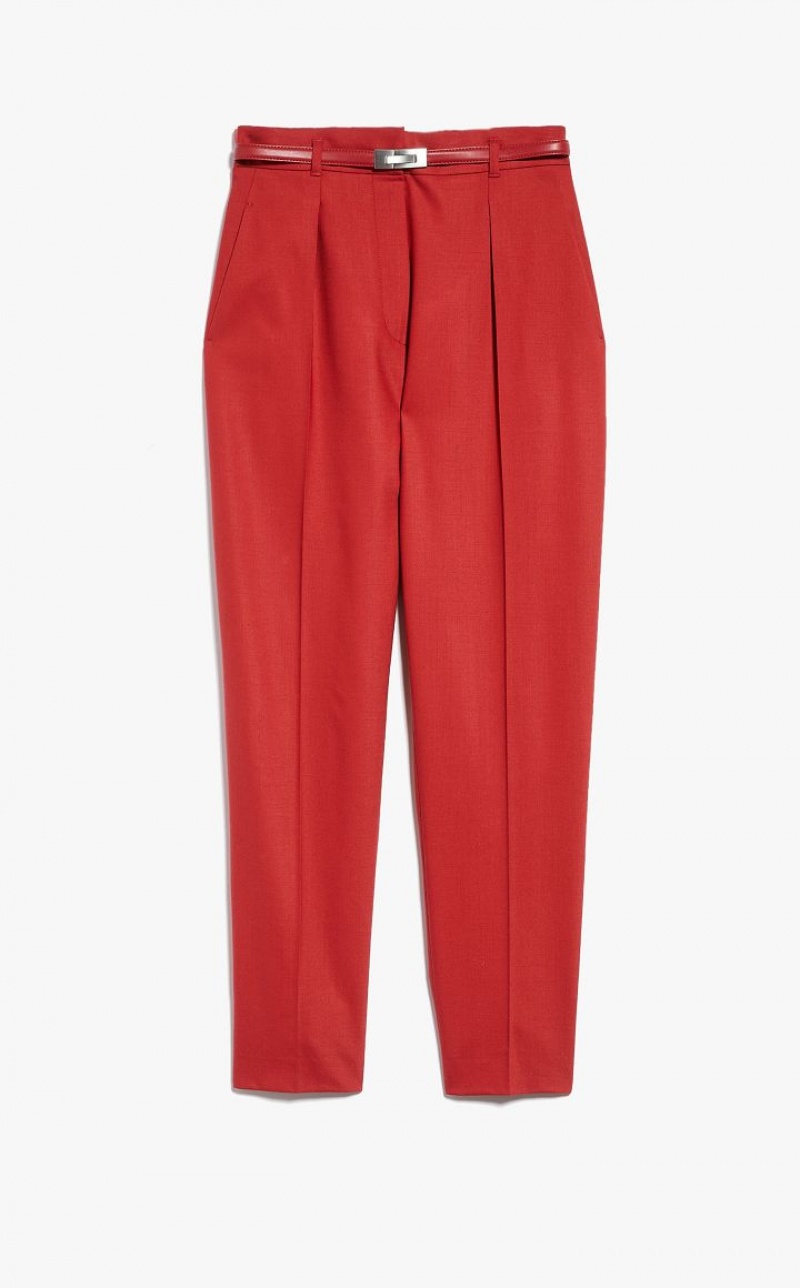 MaxMara Wool Twill Trousers BRICK RED | MMR593772