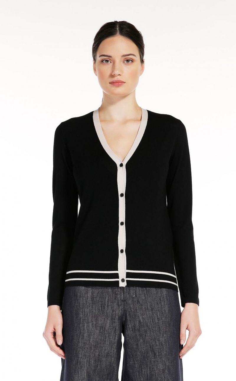 MaxMara Wool Yarn Cardigan Knitwear BLACK | MMR593446