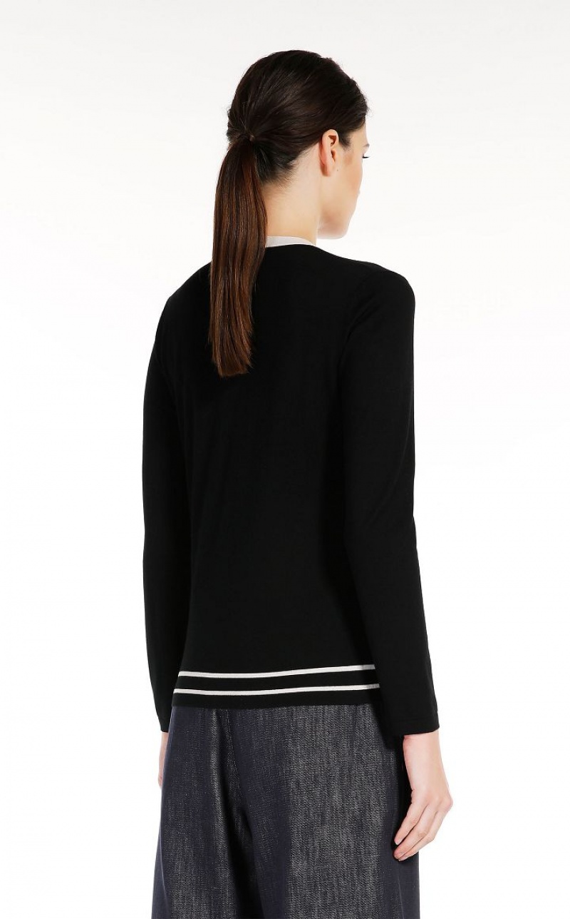 MaxMara Wool Yarn Cardigan Knitwear BLACK | MMR593446