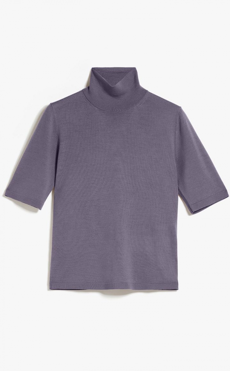 MaxMara Wool Yarn Mock Polo-neck Knitwear MEDIUM GREY | MMR593440