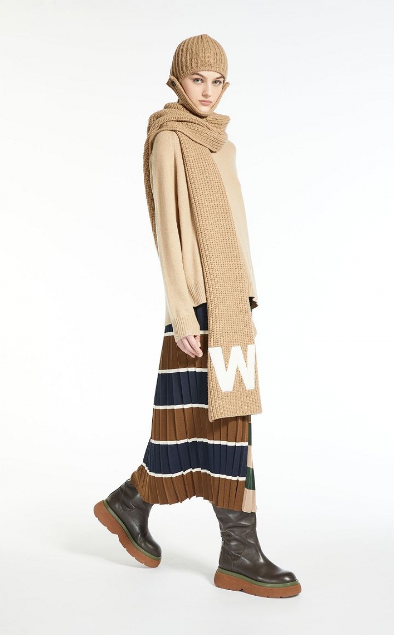 MaxMara Wool Yarn Skirts BEIGE | MMR593690