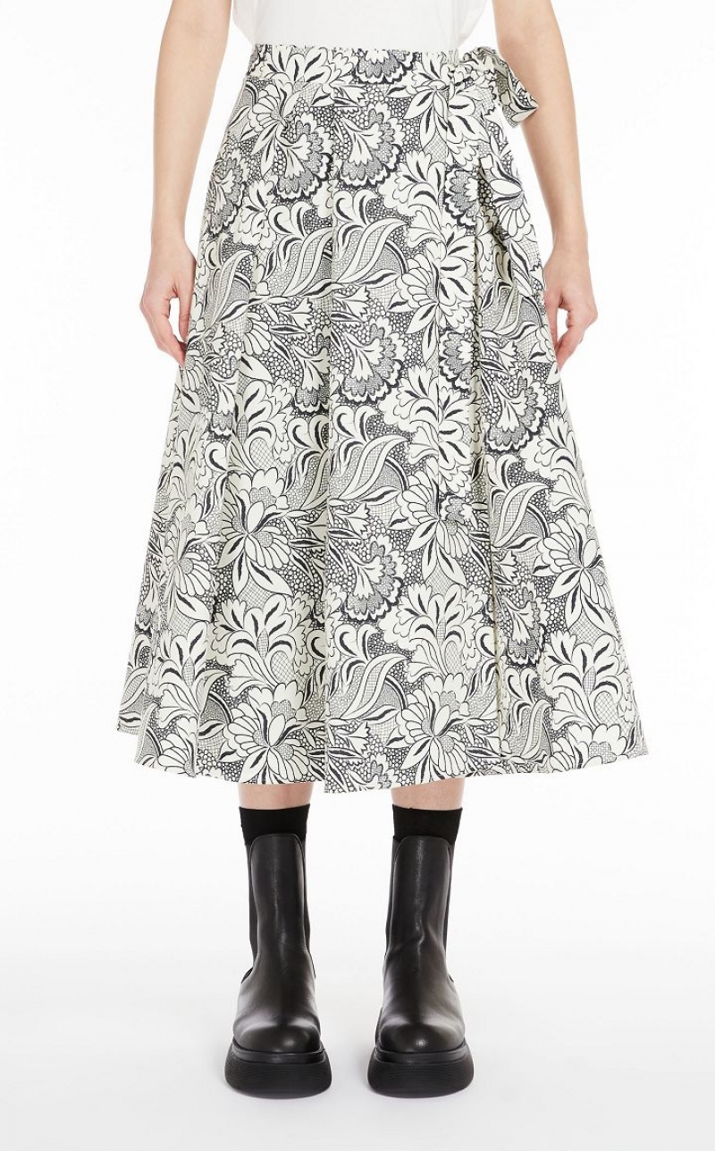 MaxMara Wrap In Printed Faille Skirts BLACK | MMR593723