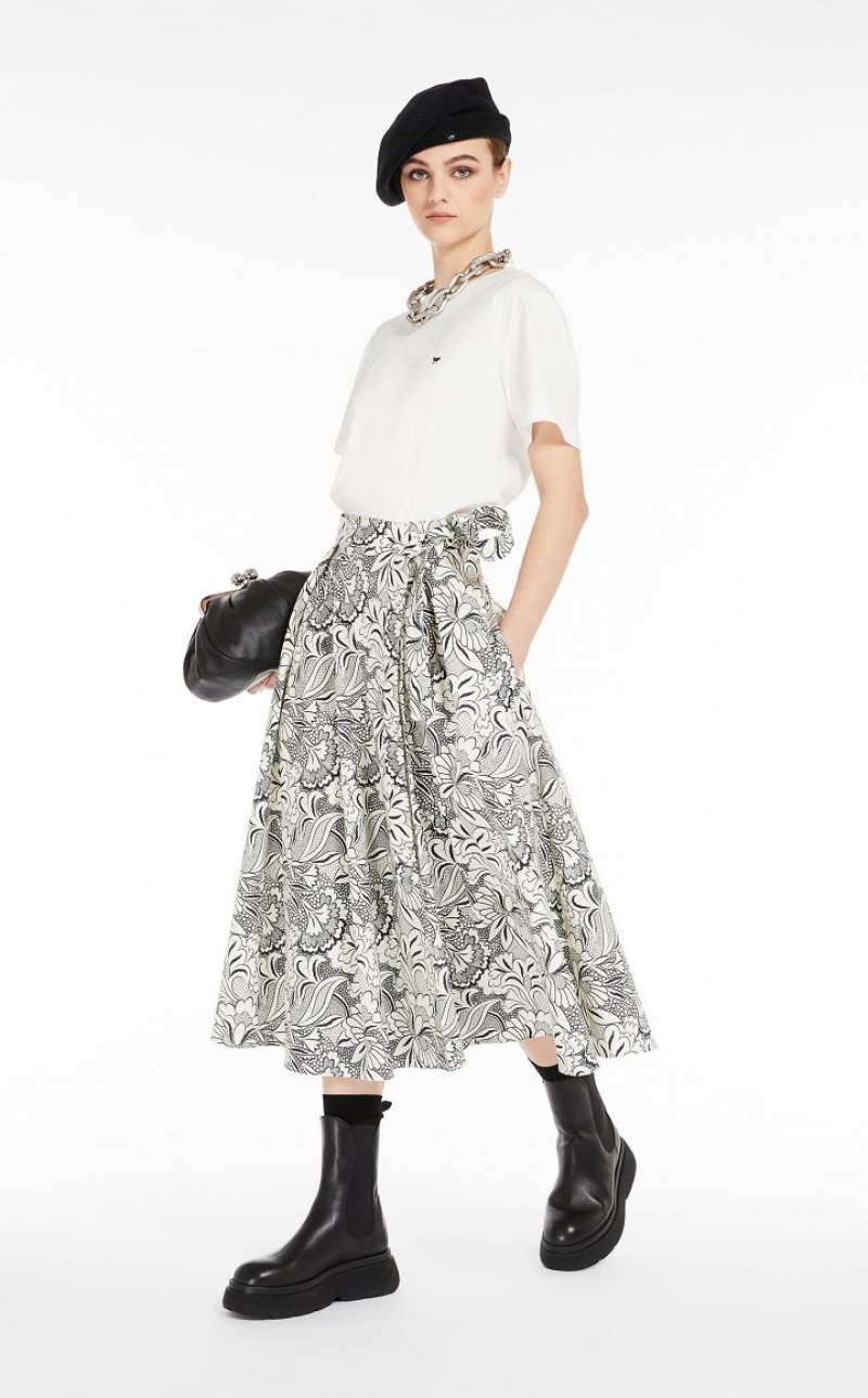 MaxMara Wrap In Printed Faille Skirts BLACK | MMR593723