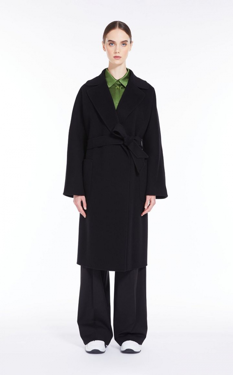 MaxMara Wrap In Wool Coats BLACK | MMR593916