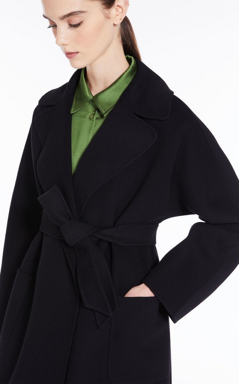 MaxMara Wrap In Wool Coats BLACK | MMR593916