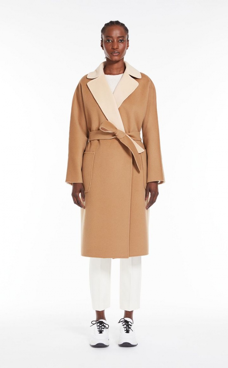 MaxMara Wrap In Wool Coats CAMEL | MMR593940