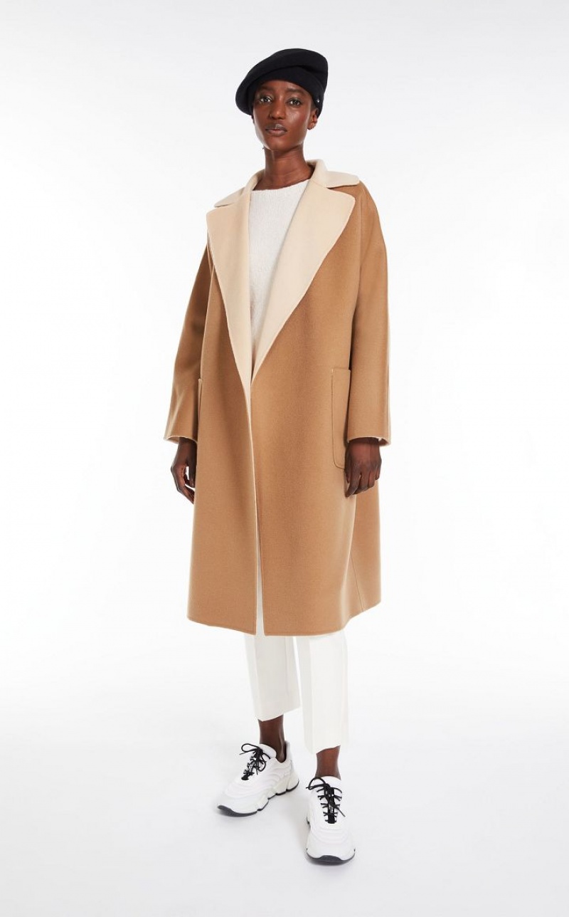 MaxMara Wrap In Wool Coats CAMEL | MMR593940